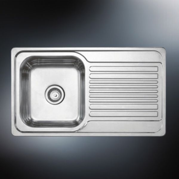single kitchen sink with drainboard