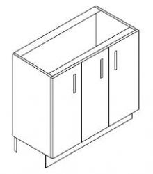 Three Doors Sink Base